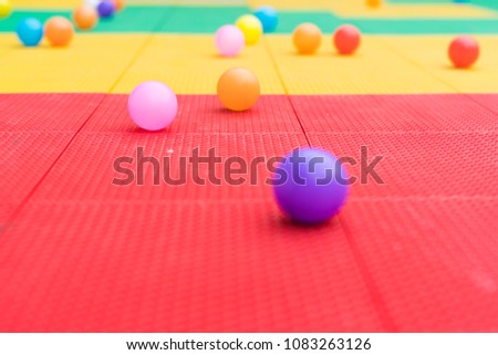 colorful balls on the playground with blurred backgrounds