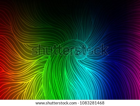 Dark Multicolor, Rainbow vector natural abstract template. Glitter abstract illustration with doodles and Zen tangles. The elegant pattern can be used as a part of a brand book.