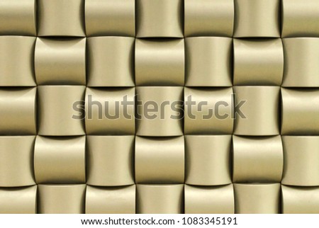 Textured wall in the form of three-dimensional rectangles. The background of three-dimensional rectangles reminiscent of basket weaving