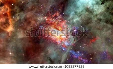 Glowing spiral galaxy. Elements of this Image furnished by NASA.