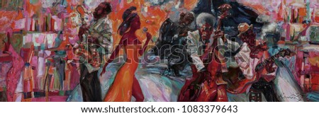  oil painting, artist Roman Nogin, series "Sounds of Jazz." looking for partnerships with artdillers - contact facebook Royalty-Free Stock Photo #1083379643