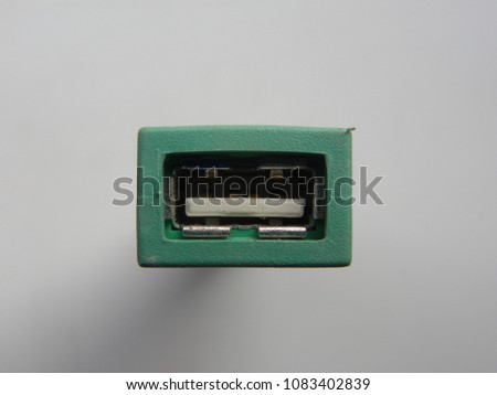 USB jack of green color USB to keyboard and mouse adapter