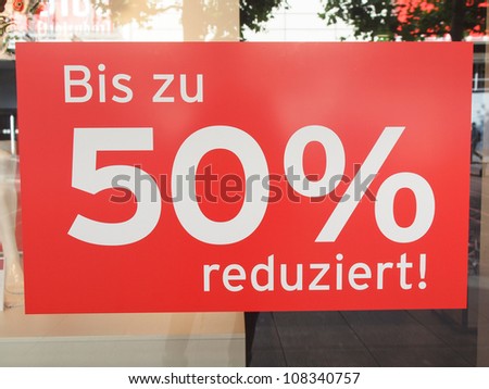 Sales discount sign in German