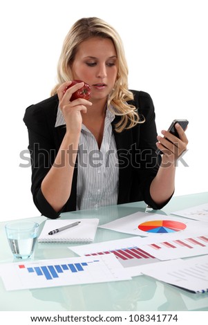 Saleswoman at her desk