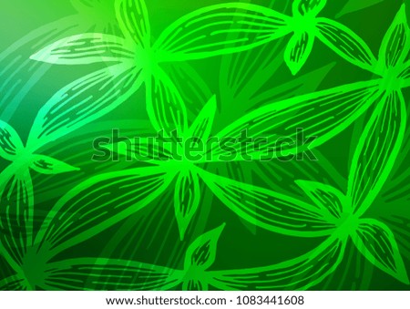 Light Green vector natural elegant pattern. Sketchy hand drawn doodles on blurred background. A completely new design for your business.