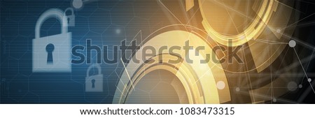 Cyber security and information or network protection. Future cyber technology web services for business and internet project Royalty-Free Stock Photo #1083473315