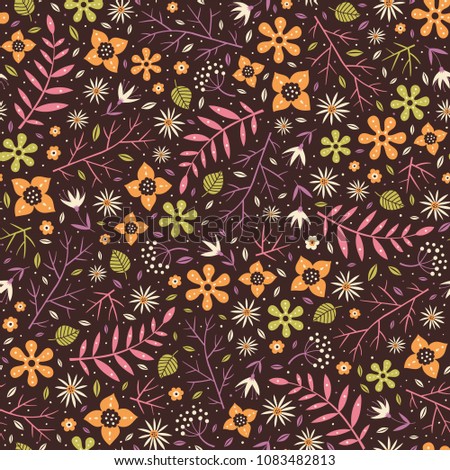 Floral surface pattern design. Vector seamless texture can be used for fabric, wrapping paper, greeting cards, phone cases, stationery and gift products. 