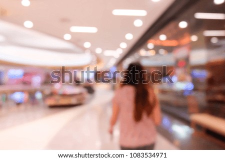 Store of shopping mall blur background with bokeh.