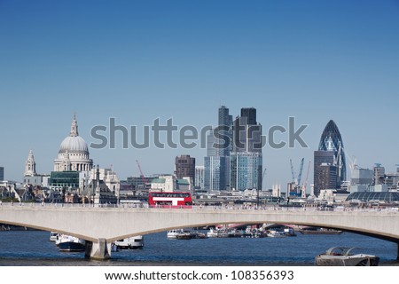 London city skyline with st pauls cathedral