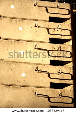 Precast concrete beams closeup on construction site Kings Beach Queensland Australia