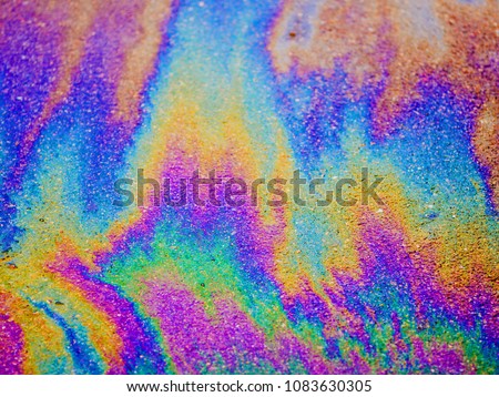 Oil Slick. Vibrant colored texture, abstract background. Royalty-Free Stock Photo #1083630305