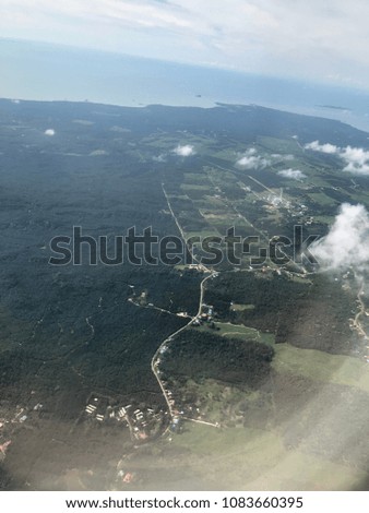 Sky view of Sandakan Sabah rainforest. Soft and blurry image.