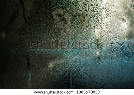 Water drops on the glass