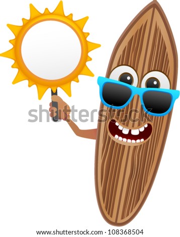 vector surf board character series 2 - with sun banner