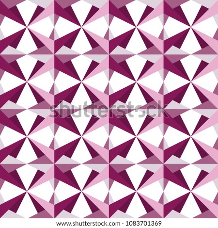 Seamless geometric pattern. Vector graphic. Purple wallpaper. Simple and modern shape design. Abstract art. Decorative print. Polygonal background.