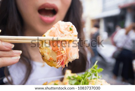 fried shrimp with flour,Thai food,street food