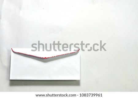 Abstract envelope with white background.