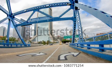 Main Street Bridge as seen from a moving car, Jacksonville, Florida - USA