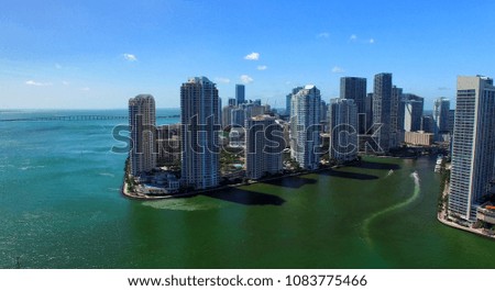 Aerial view of Miami skyline.