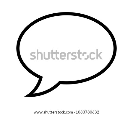 Speech bubble / speech balloon or chat bubble line art vector icon for apps and websites Royalty-Free Stock Photo #1083780632