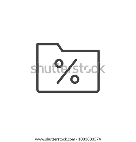 Percentage folder outline icon. linear style sign for mobile concept and web design. Banking simple line vector icon. Symbol, logo illustration. Pixel perfect vector graphics