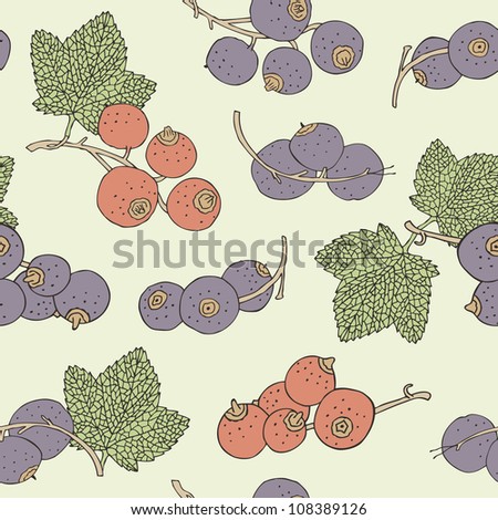 currant hand drawn seamless background