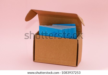 Box with business cards