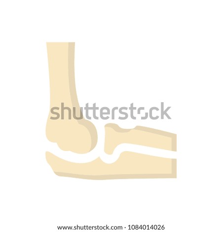 Elbow flat human bones raster illustration icon