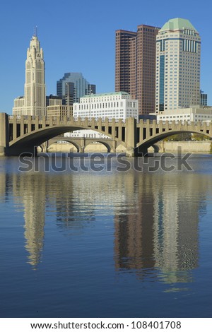 Scioto River and Columbus Ohio skyline
