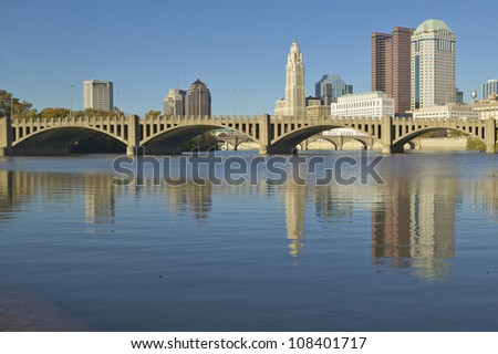 Scioto River and Columbus Ohio skyline
