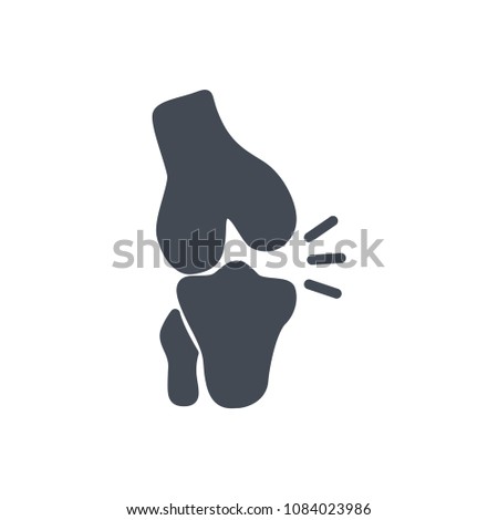 Knee silhouette human broken bone raster illustration icon