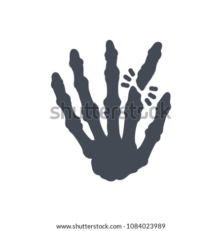 Finger hand silhouette human broken bone raster illustration icon