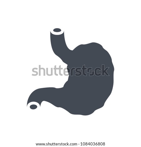 Stomach silhouette human organ diseases raster illustration icon