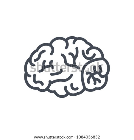 Brain line human organ diseases raster illustration icon