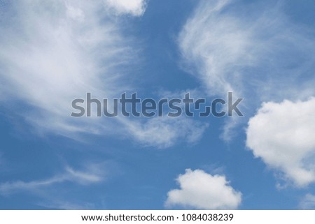 different type of cloud together in the blue sky, sunny day 