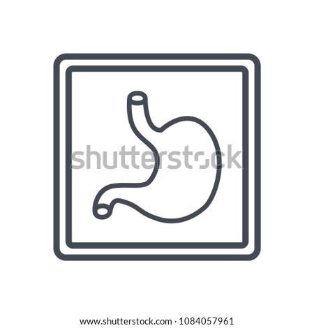 Stomach line x-ray human organs illustration icon raster