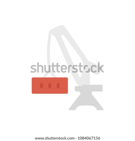 Container crane flat delivery icon illustration raster