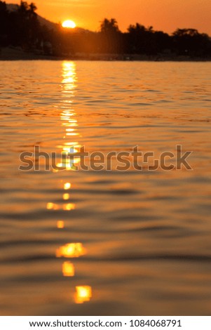 Seascape, sunrise or sunset on the horizon