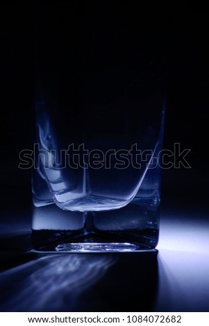 Glass with white light glow