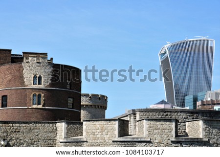 Old and new. The architecture of London. Castles and museums of London.
