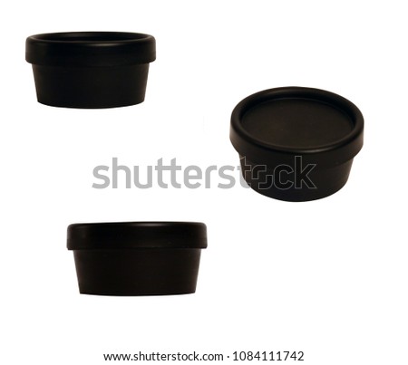 plastic black container with black lid
