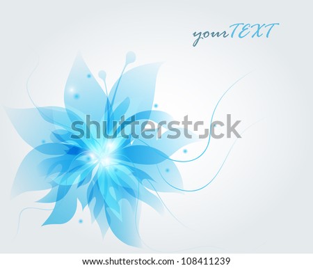 abstract blue floral background with lighting effect