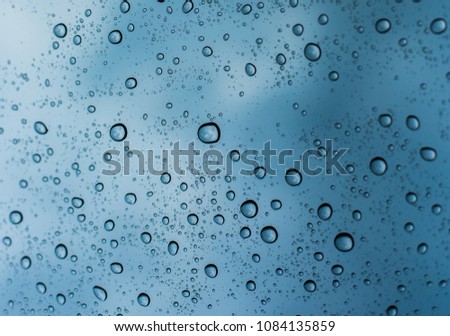 
Water drops on the glass.Rainy season
