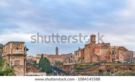 Exterior view of Venus and Rome temple at Rome city, Italy