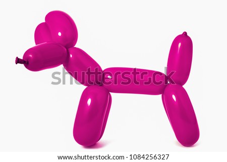 High-res pink balloon dog isolated on white background 