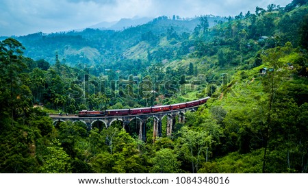 Nine Arches Bridge from above, Sri Lanka Royalty-Free Stock Photo #1084348016