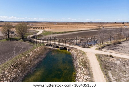 The roman bridge near Socuellamos village, Ciudad Real county, Castilla la Mancha, Spain