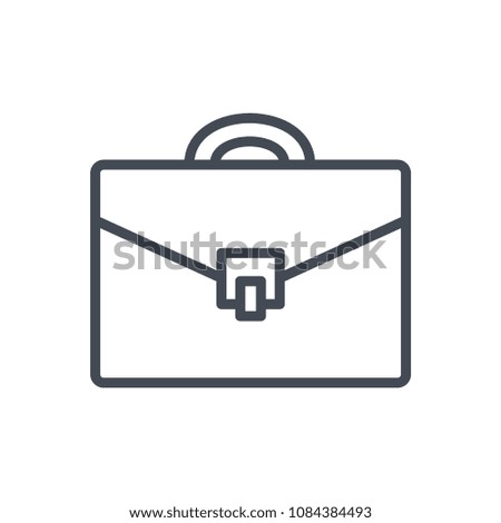 Briefcase line office icon raster illustration