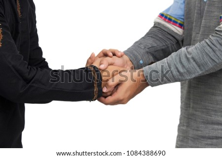 Two Young Boys Shaking Hands Isolated On White Background Stock Photos And Images Avopix Com