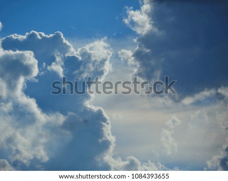 a beautiful blue sky at the afternoon (skyline) (cloud) (clear) (sky background) 